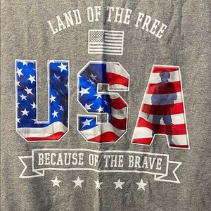 Faded Glory Gray USA Graphic Tank Top